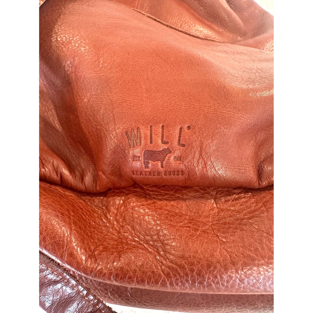 Will Leather Goods Cloud Backpack Brown Full Grain Leather Drawstring Rucksack - Picture 9 of 11